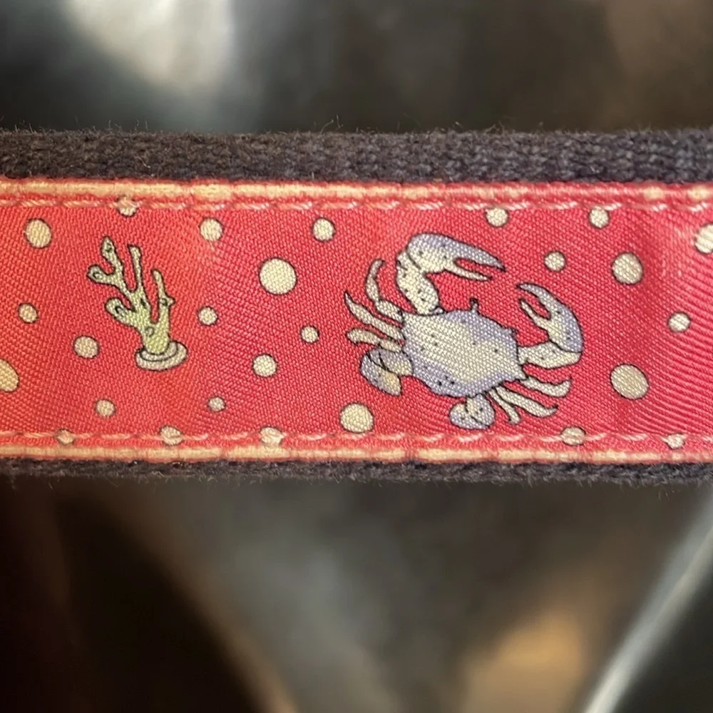 Vineyard Vines Pink Leather Tip Underwater Crab Belt size 30